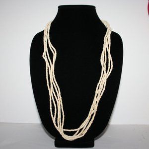 Beautiful multi strand beaded shell necklace 30"